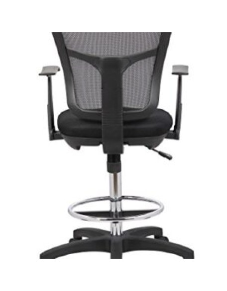 Drafting Chair with Foot Ring, Mesh Back Drafting Clerk Stool, Adjustable Height, Removable Arms Swivel Chair for Office Home