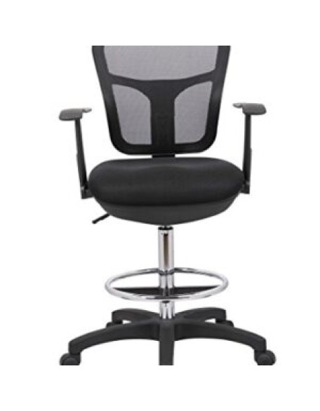 Drafting Chair with Foot Ring, Mesh Back Drafting Clerk Stool, Adjustable Height, Removable Arms Swivel Chair for Office Home