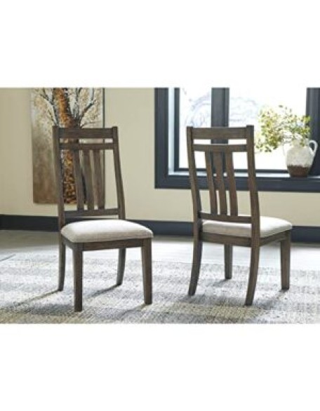 Ashley Wyndahl Rustic Modern Cushioned Dining Chair, 2 Count, Distressed Brown