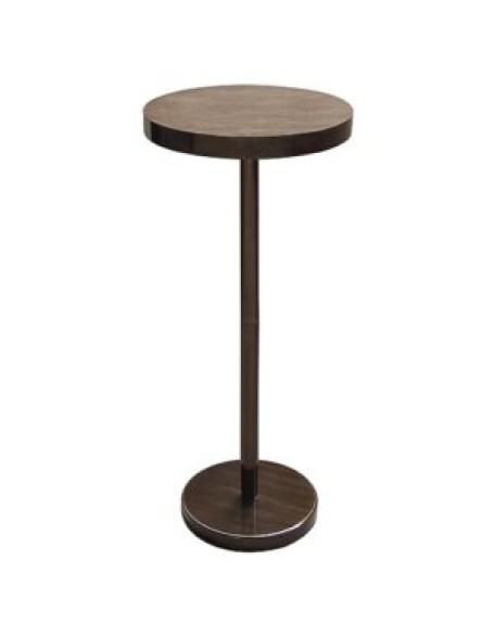 Pedestal Side Table, Drink Table, Small End Table, Martini Table for Living Room, Dorm, Home Office and Bedroom, Distressed Finish, Brown