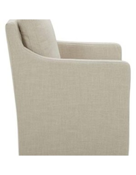 Vivianne Modern Upholstered Dining Chair with Casters, 24.4"W, Linen