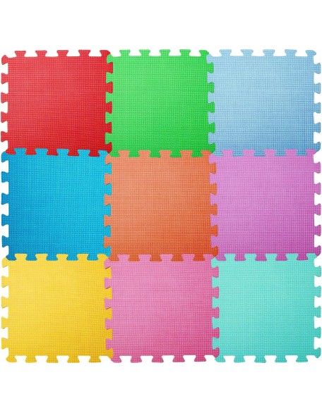 9 EVA Foam Play Mat 30x30x1cm Multicolour Tiles & Interlocking Soft Fl