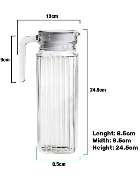 Transparent Fridge Water Jug with Lid 1.2L Capacity by Sterun