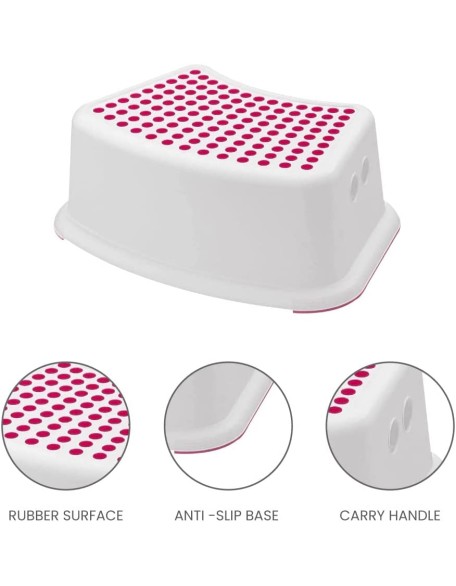 Plastic Child Foot Step Stool Anti-Slip Cover on Top For Children Prac