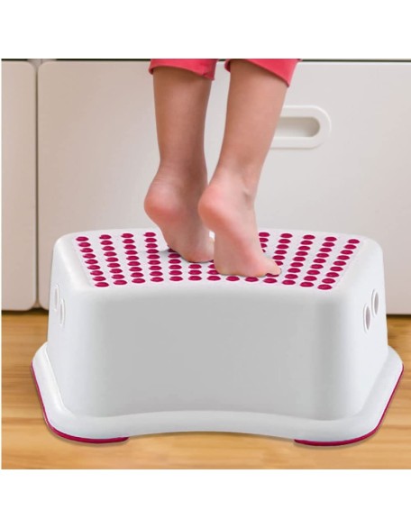 Plastic Child Foot Step Stool Anti-Slip Cover on Top For Children Prac