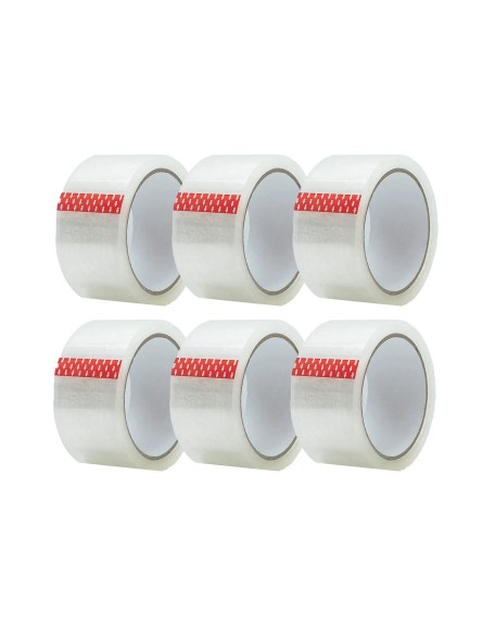 6 Pack Clear Packaging Tape Low Noise 48MMx66M