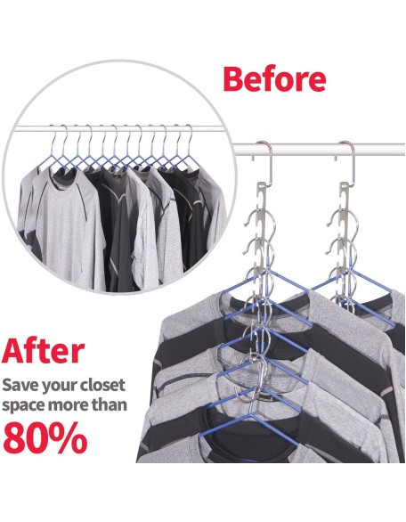 Space Saving Metal Magic Hangers Holder Clothing Rack Hanger Multiple 