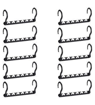 Space Saving Plastic Magic Hangers 10 Pack Black