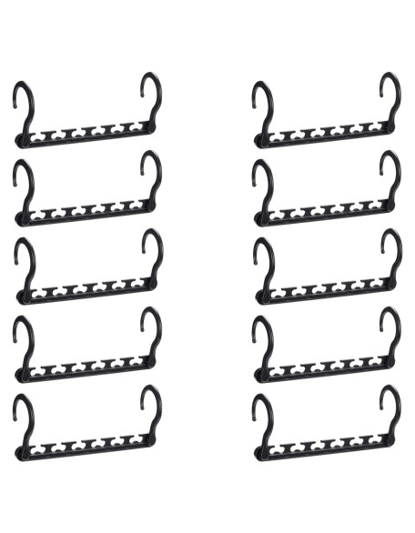 Space Saving Plastic Magic Hangers 10 Pack Black